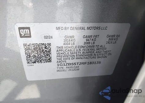 2024 Chevrolet Malibu Ls from USA, damaged, VIN 1G1ZB5ST2RF183135